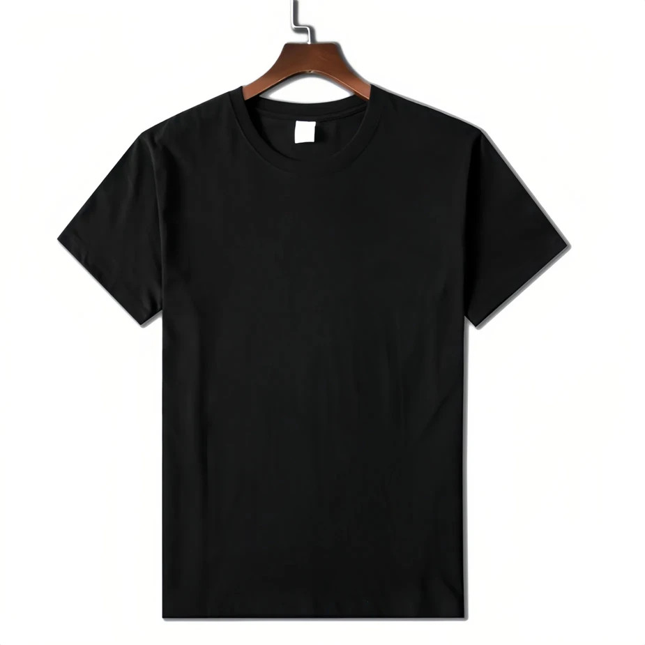 Men T Shirt Cotton Short Sleeve Solid Pure Color Leisure Basic Streetwear Top gallery