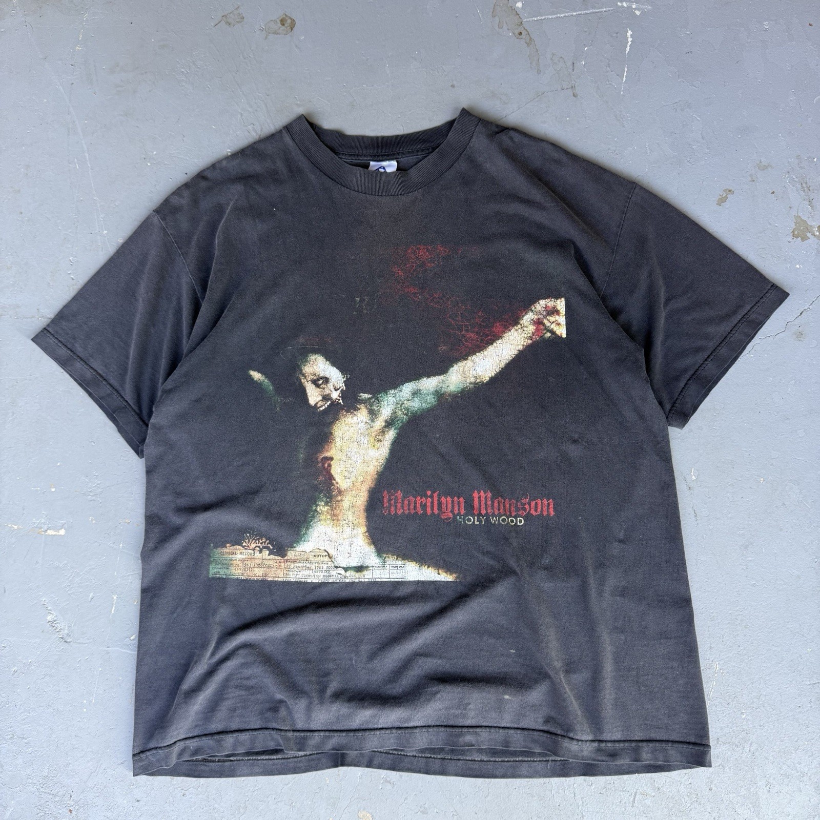 Vintage 2000 Marilyn Manson Hollywood Tour Tshirt Faded Black XL Rare