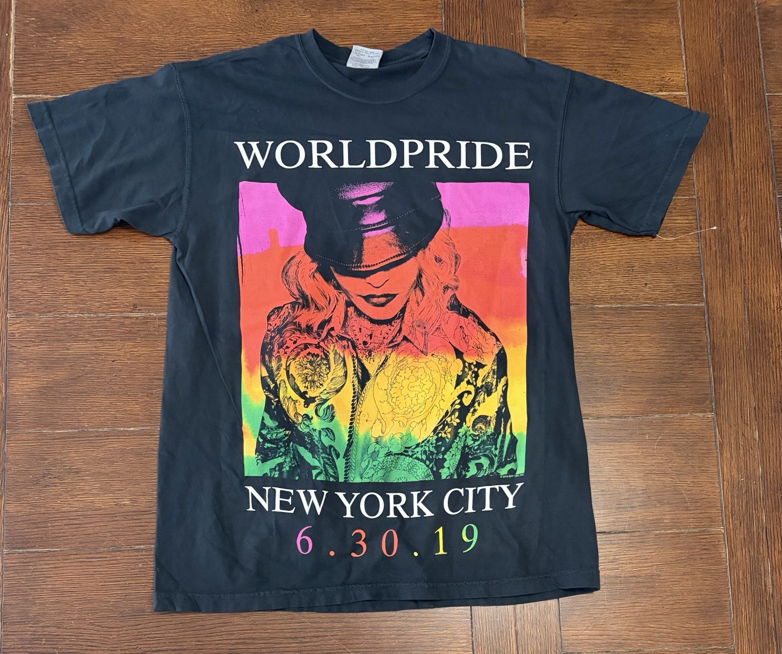 Madonna World Pride NYC Shirt Sz M Rainbow Graphic Tee Limited Edition 2019 NWOT