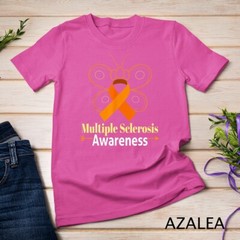 Butterfly Orange Ribbon Multiple Sclerosis Awareness Unisex T-shirt