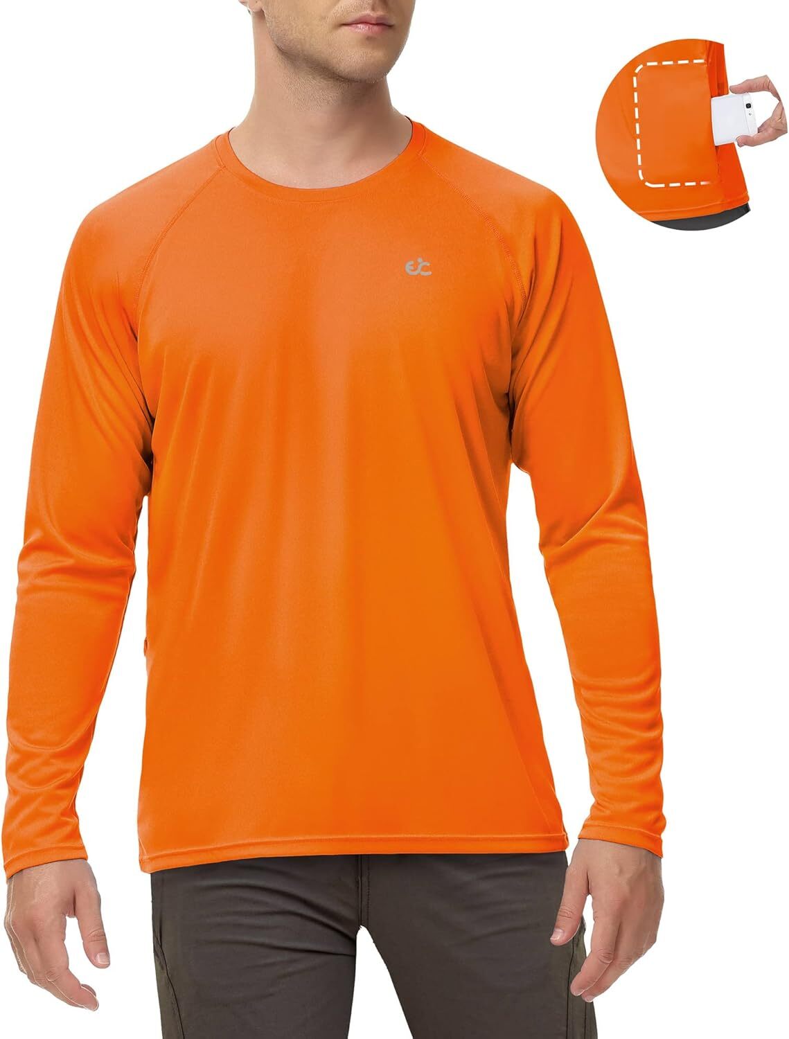 Men's UPF 50+ Quick-Dry Rash Guard Long Sleeve Swim Fishing Shirt gallery