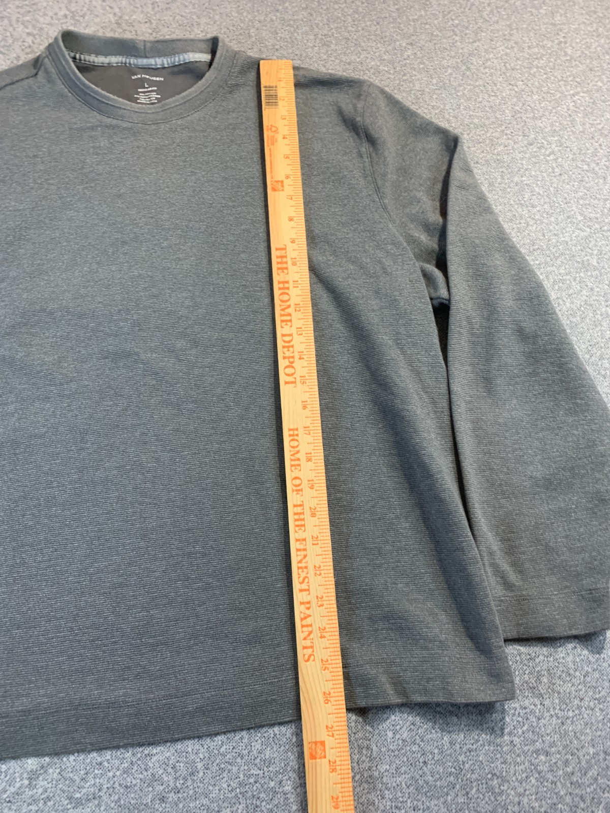 Van Heusen Essential Top Men's Large Gray Cotton Blend Regular Fit Long Sleeve gallery