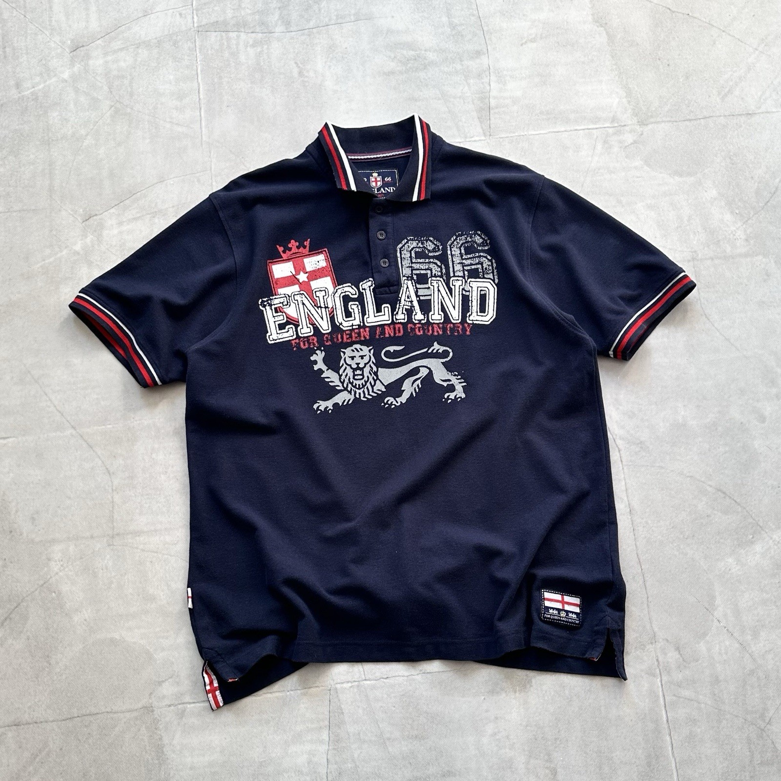 Y2K England Lion British Flag T Shirt Polo Hysteric Glamour Galliano Style