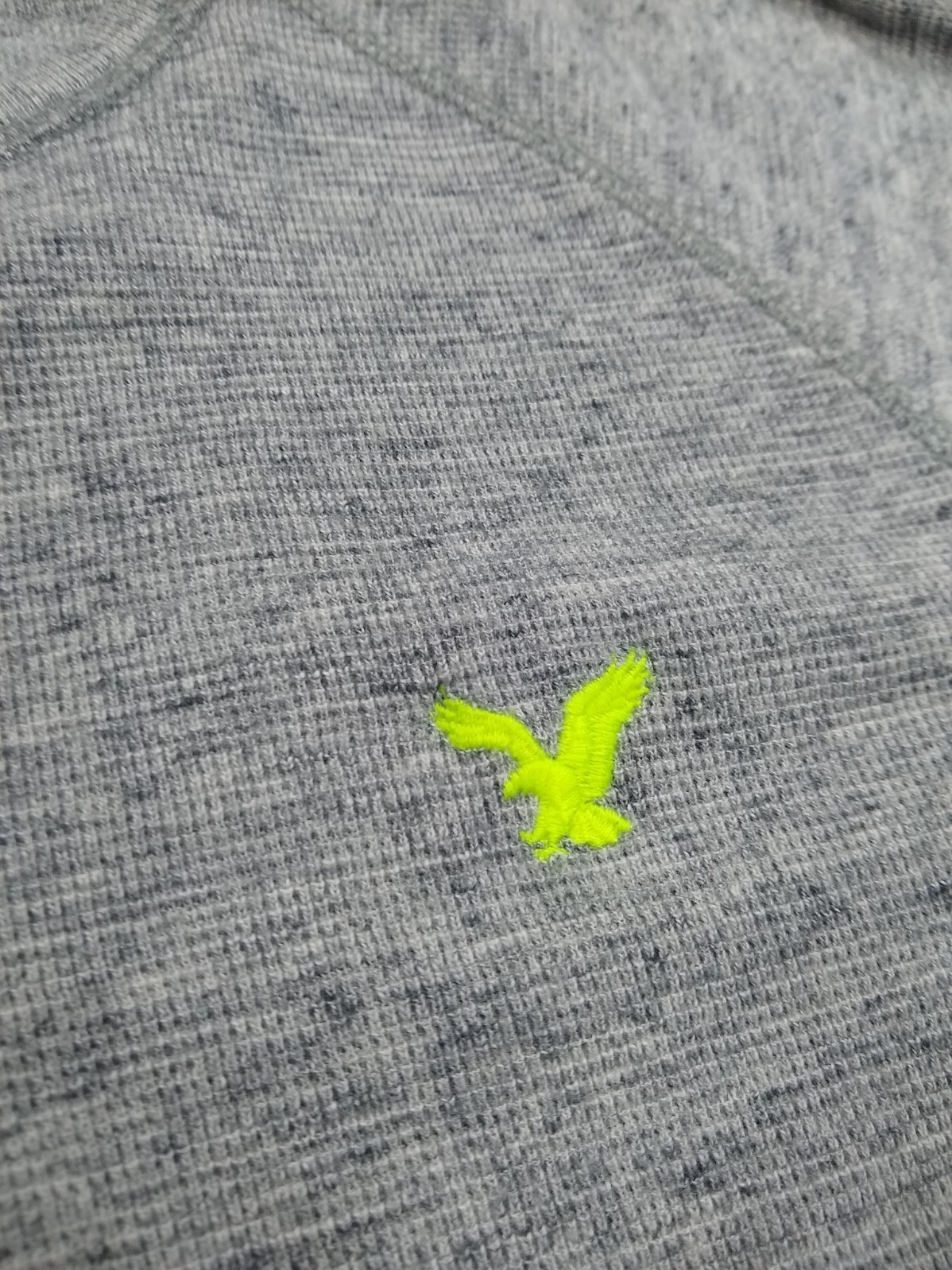American Eagle Long Sleeve Shirt Gray Men's Size Medium Thermal Embroidered Logo gallery
