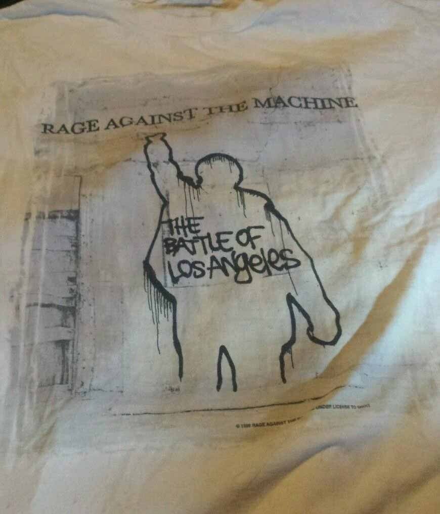 BATTLE OF LOS ANGELES RAGE AGAINST THE MACHINE Shirt White S-5XL