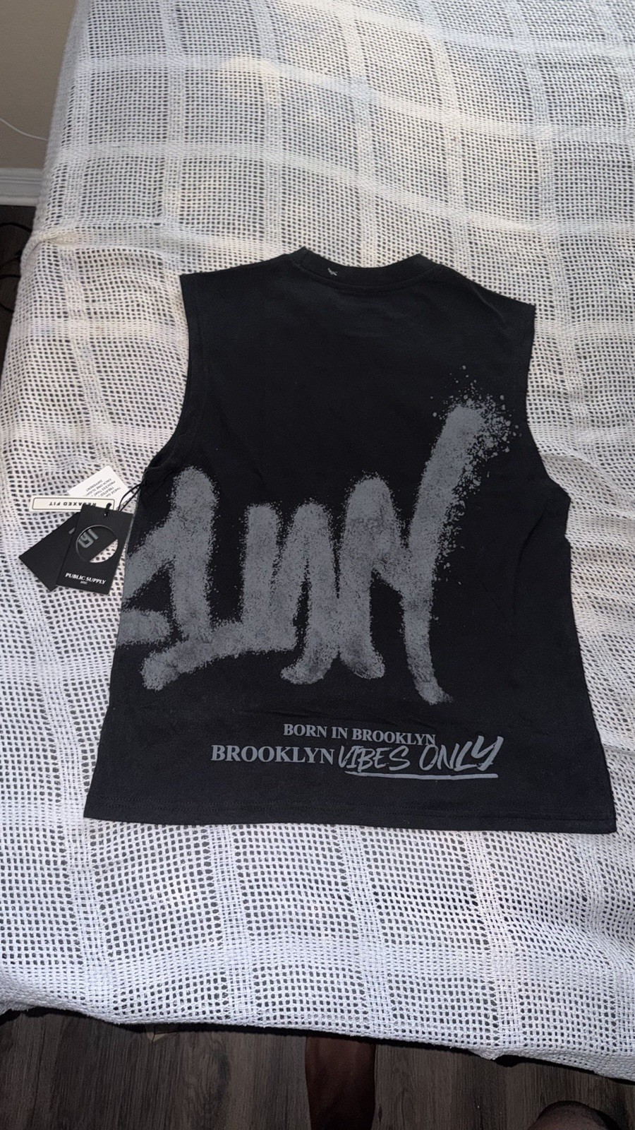 Public Supply NYC Brooklyn Vibes Only Black Sleeveless Graphic Tank Top Men’s gallery