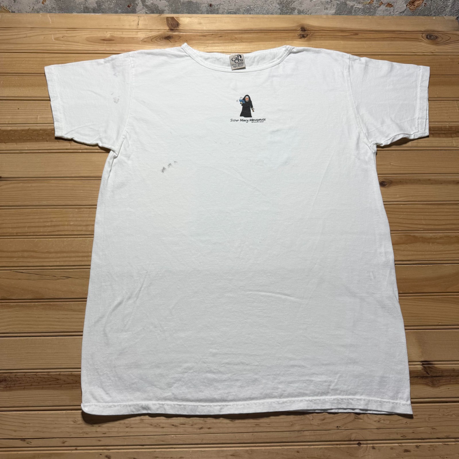 Vintage 90s Sister Mary Menopause Funny Novelty Humor Graphic T-Shirt USA - OSFM gallery