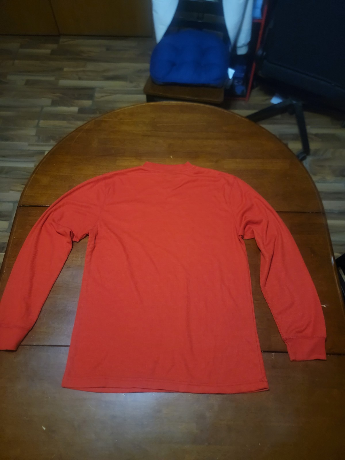 Red Ape Men's Long Sleeve Shirt Size L Coral Red "R" Patch Logo Ribbed Texture gallery