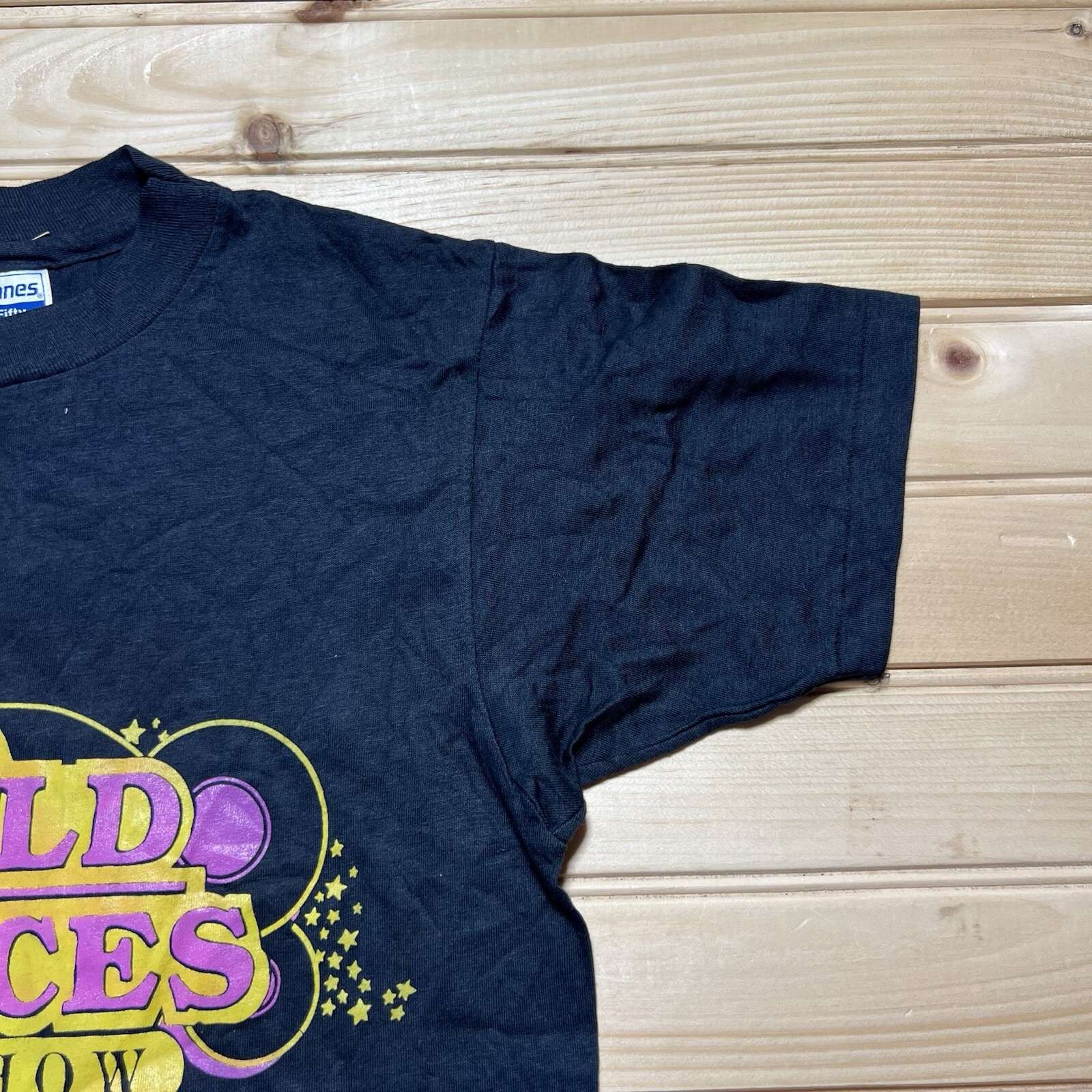Vintage 80s 90s The Old Faces Show Tv Promo Art Moon Shirt Size Small gallery