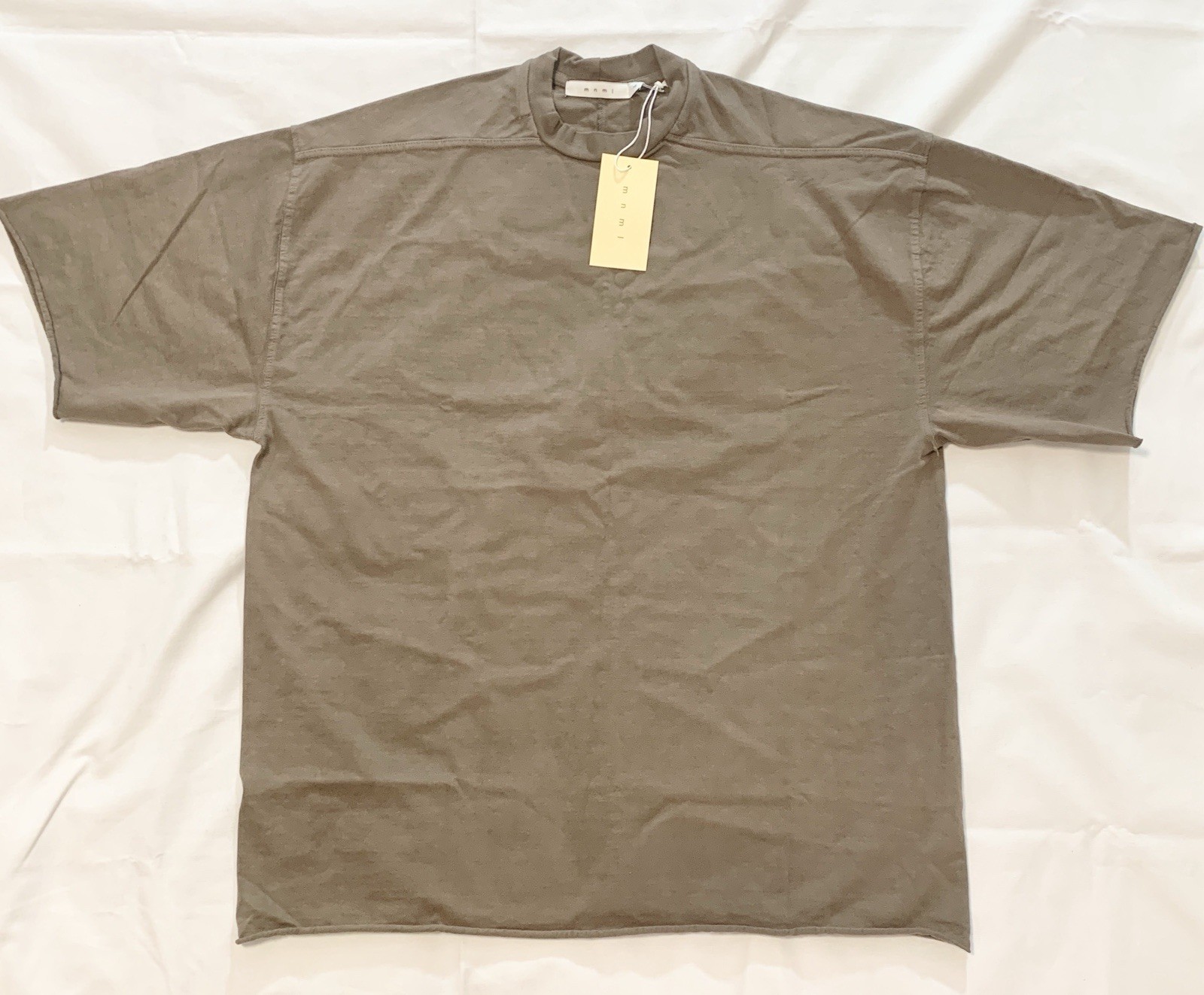 NWT MNML OVERSIZED Relax Raw Hem Tee Mens XS Crew Neck T Shirt Muddy Grey Trendy