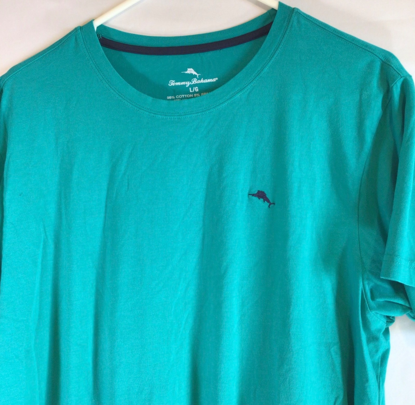 Tommy Bahama Men Stretch Cotton T-Shirt Large Teal Green Casual Resort Coastal gallery