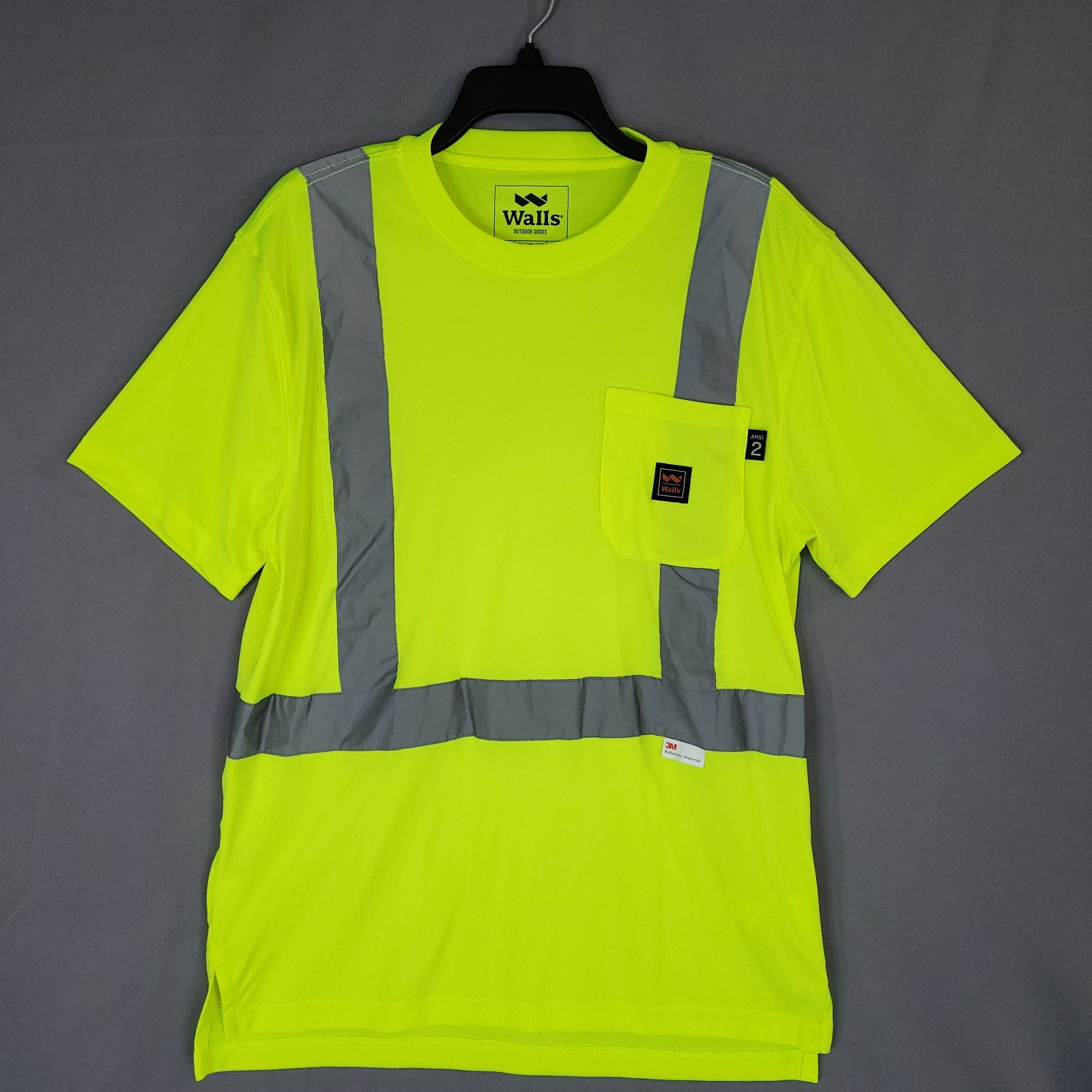 Walls Men’s High Visibility Safety T-Shirt ANSI 2 Yellow Medium Polyester gallery