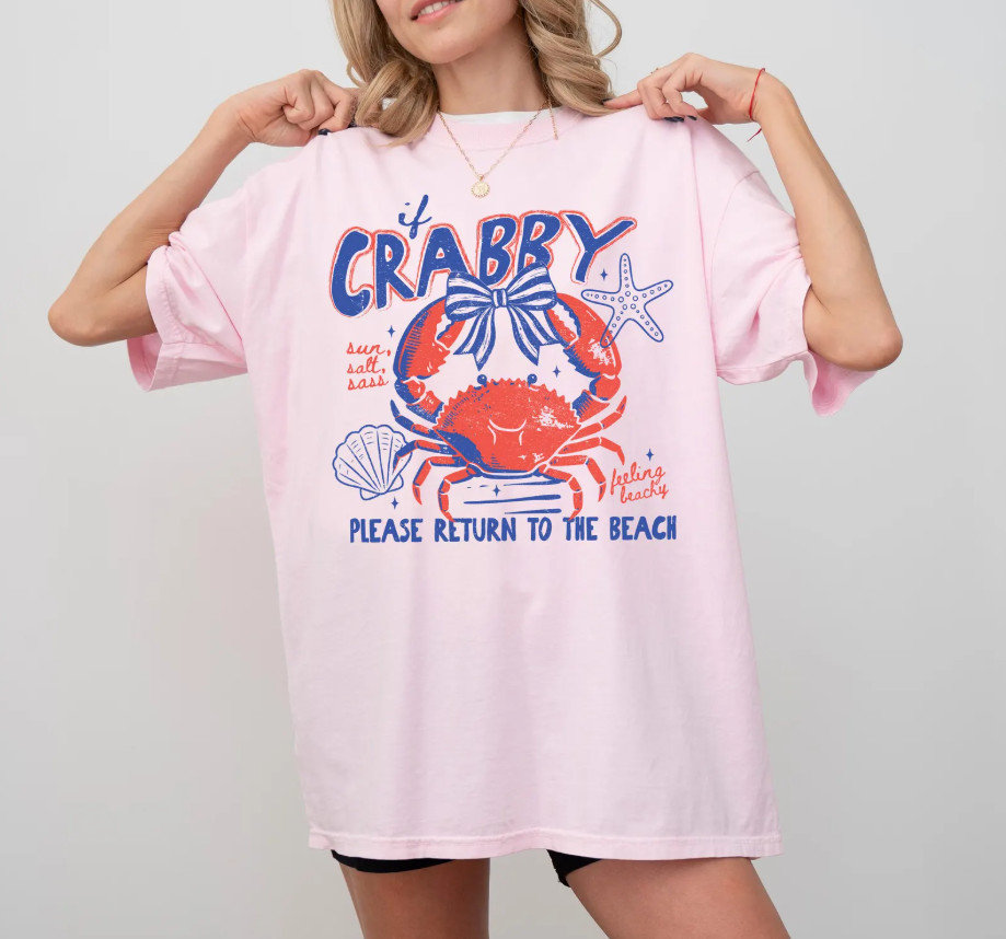 Funny Crabby Beach T Shirt Coastal Ocean Lover Summer Salty Tee Gift Idea gallery