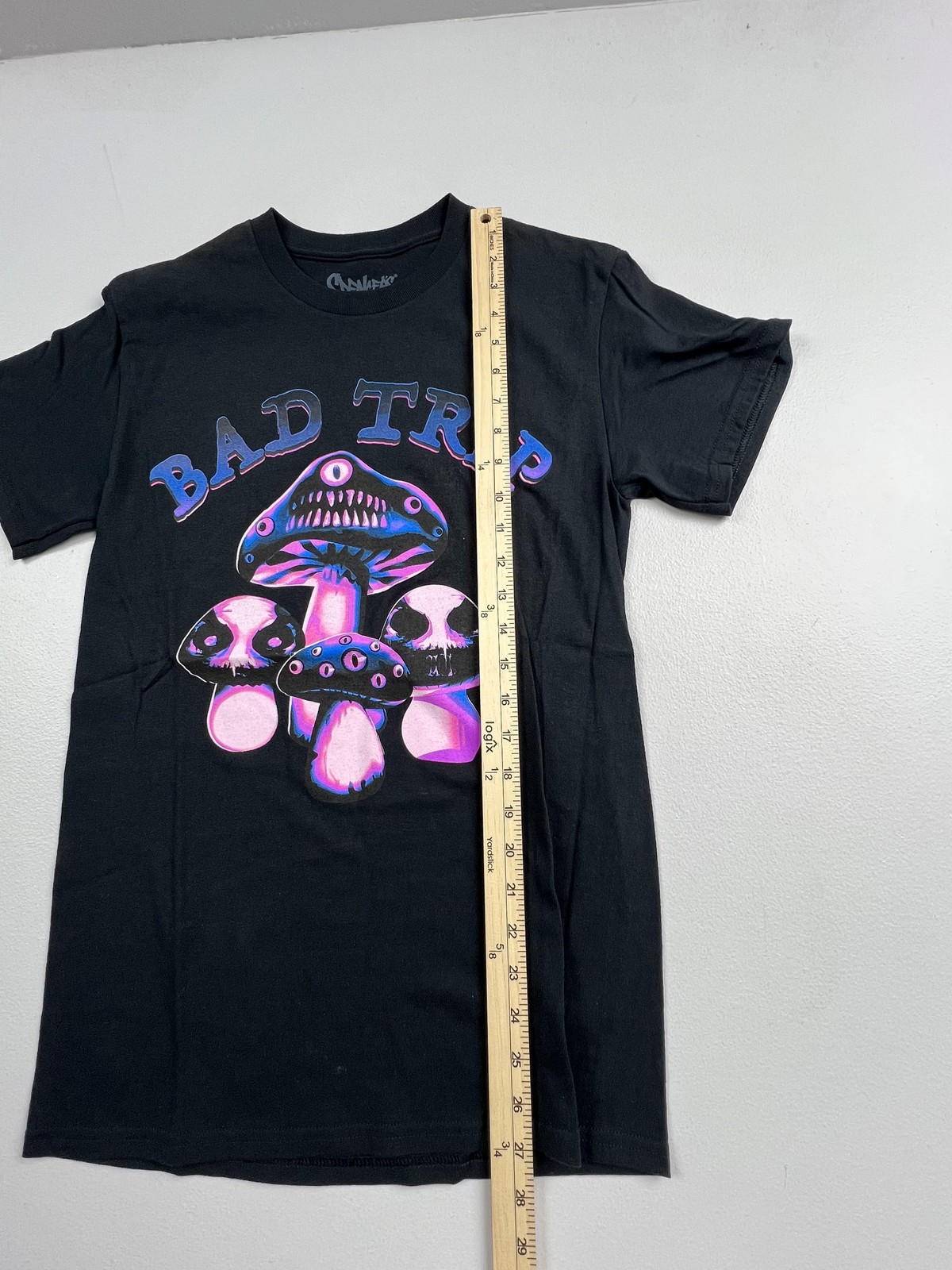 Spencer's Shirt Mens Small Black Bad Trip Mushroom Graphic Tee Cotton gallery