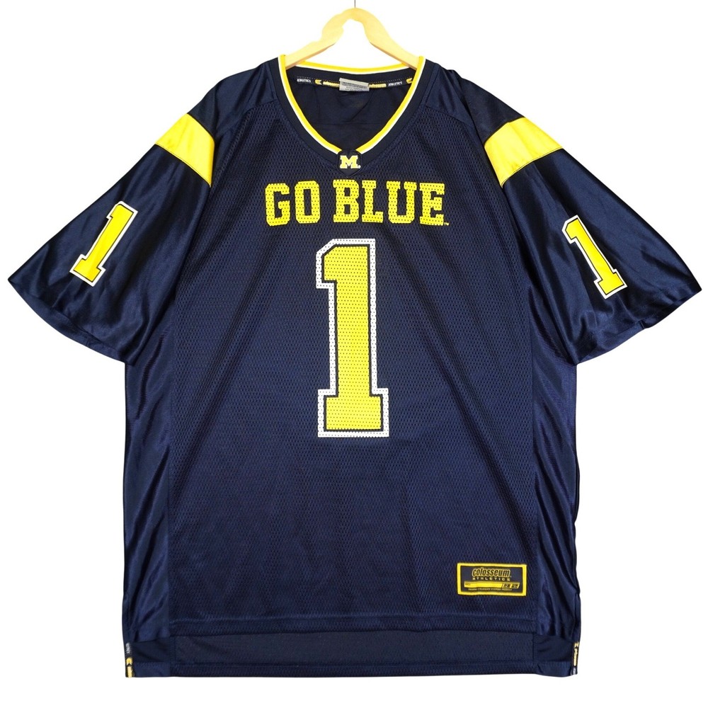 Blue Michigan Wolverines Colosseum Athletics Jersey Mens XL Go Blue #1 NCAA