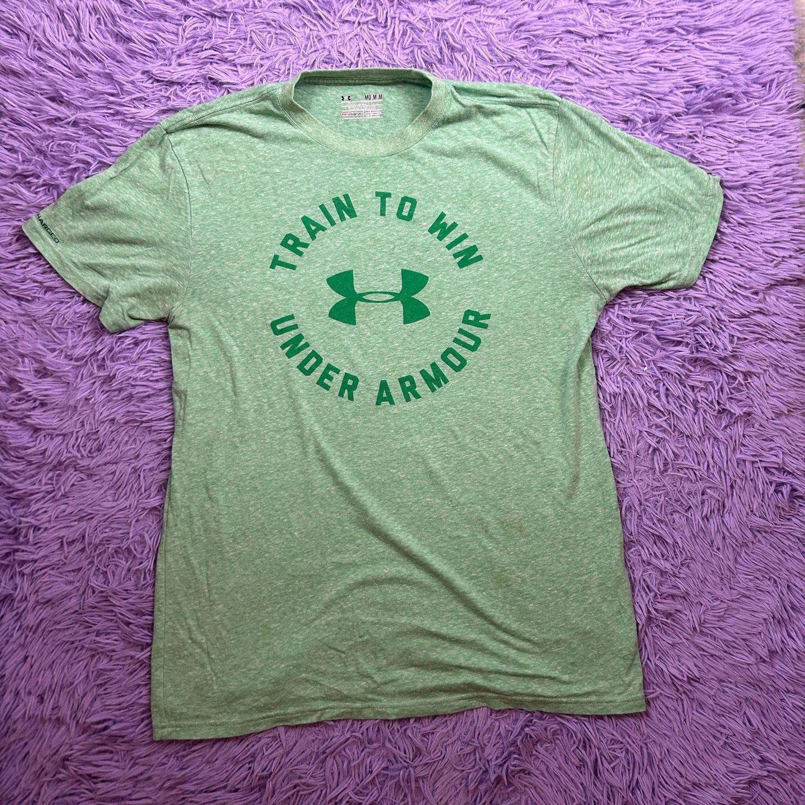 Under Armour Train To Win Men's Green Graphic T-Shirt Size Med Athletic Gym Tee gallery