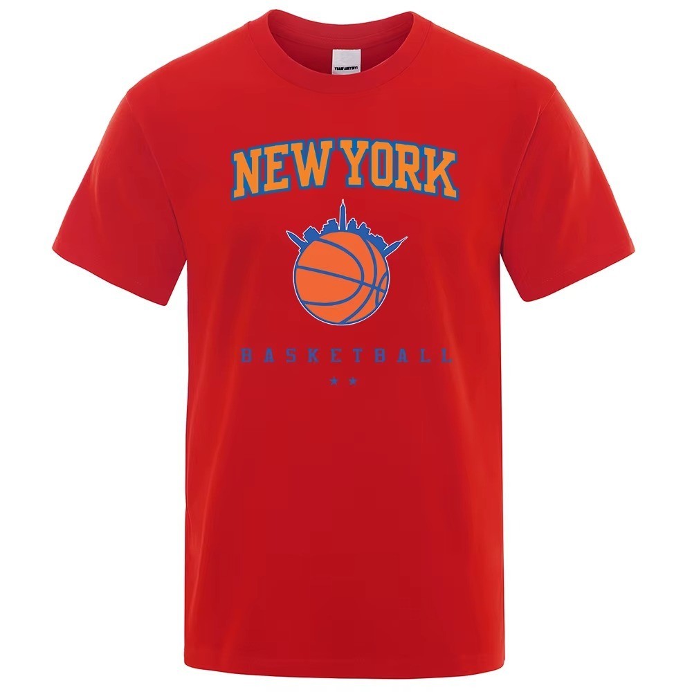 New York Basketball Streetwear Men's Oversized Breathable Cotton T-Shirt gallery