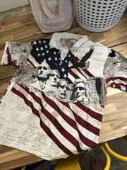 American Summer Clothing Co USA Flag Eagle Graphic Polo Shirt Men’s XL