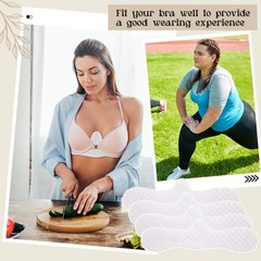 4 Pcs Bra Liners for Sweat, 80% Cotton and 20% Polyester Fiber, Reusable Wash…