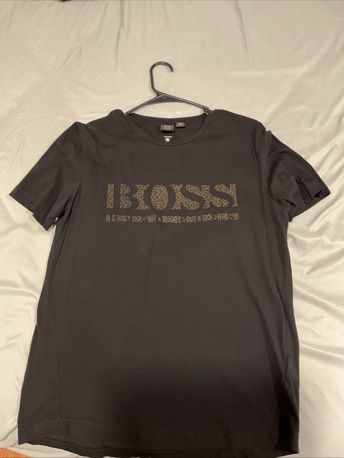 Boss men's t-shirt size M black trendy modern fancy soft gallery