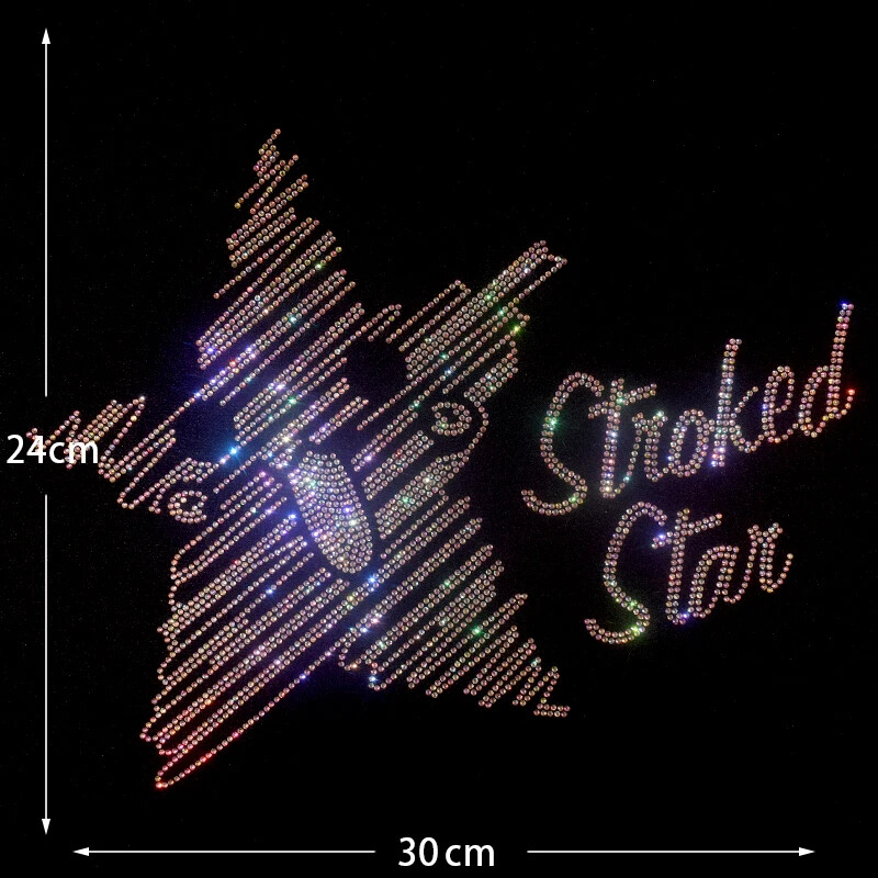 New Men Luxury Diamond Star Rhinestones Fashion Black T-Shirt High Quality gallery