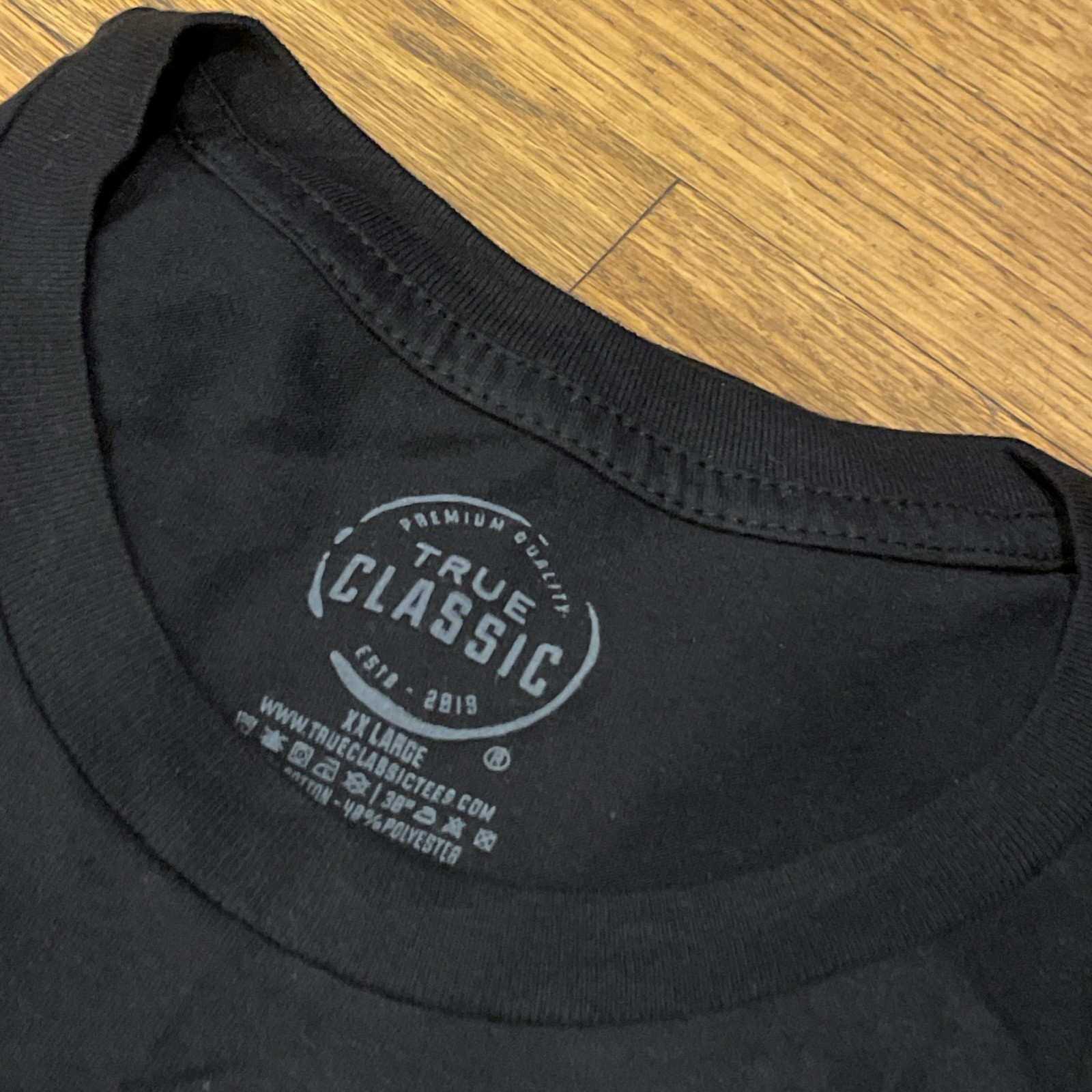 True Classic Premium Quality Crew Neck Tee T Shirt Mens BLACK XXL 2XL gallery
