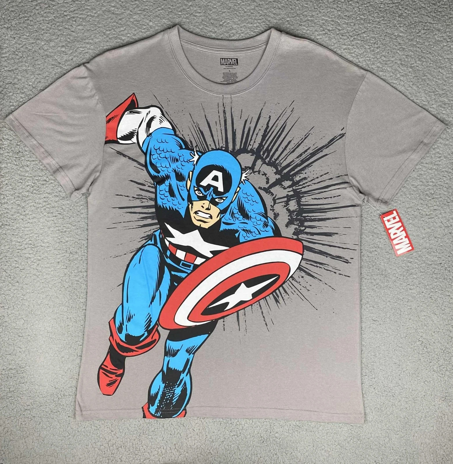 Marvel Captain America T Shirt Men’s Size Large New With Tag