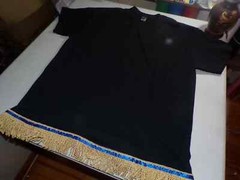 Solid Colors Black Gold Fringes