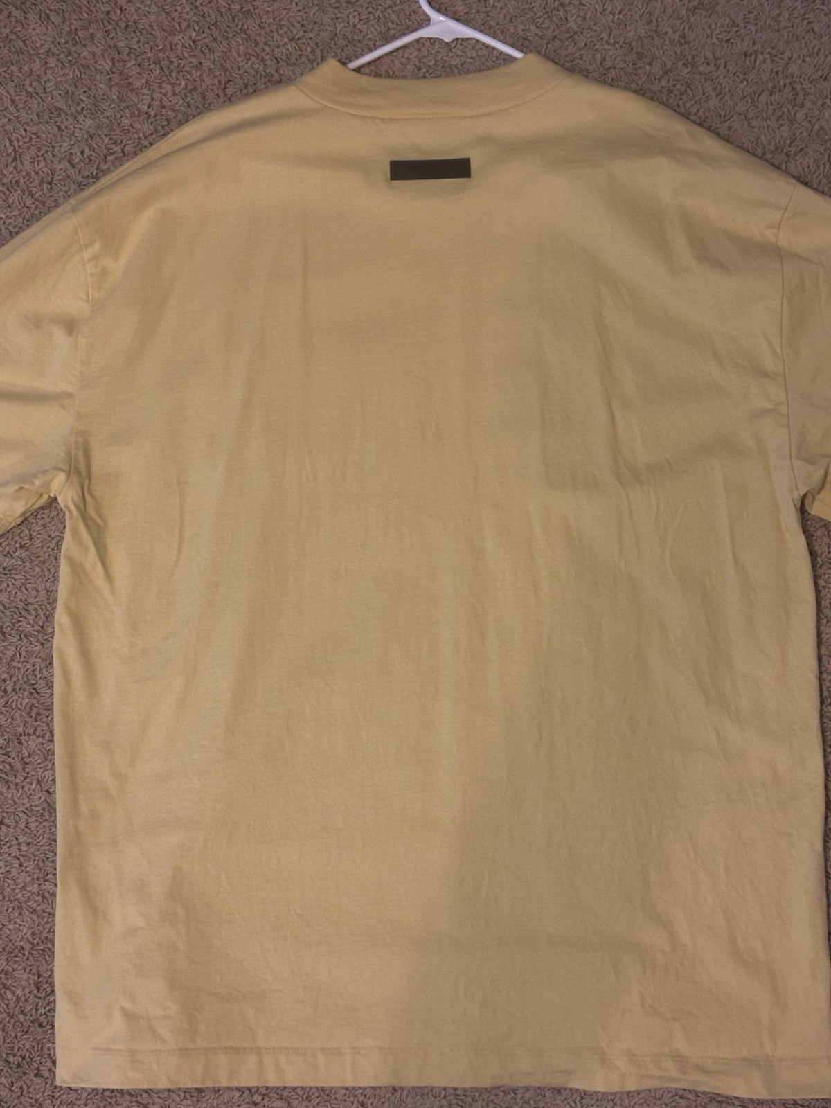 Fear of God Essentials Oversized T Shirt Beige Rubber Logo Mens Size XXL gallery