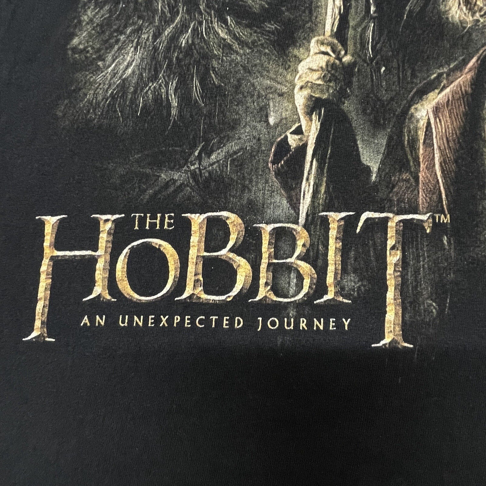 The Hobbit Shirt an Unexpected Journey Gandalf Bilbo Black Graphic Tee size XL gallery