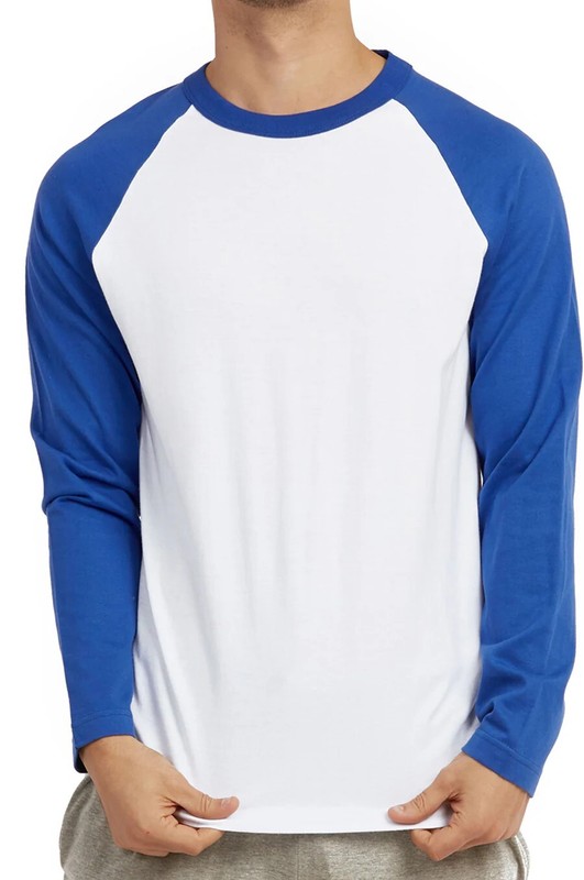 Top Pro Men's Cotton Full Raglan Sleeve Baseball Tee Shirt (XL, RoyalBlue/White) gallery
