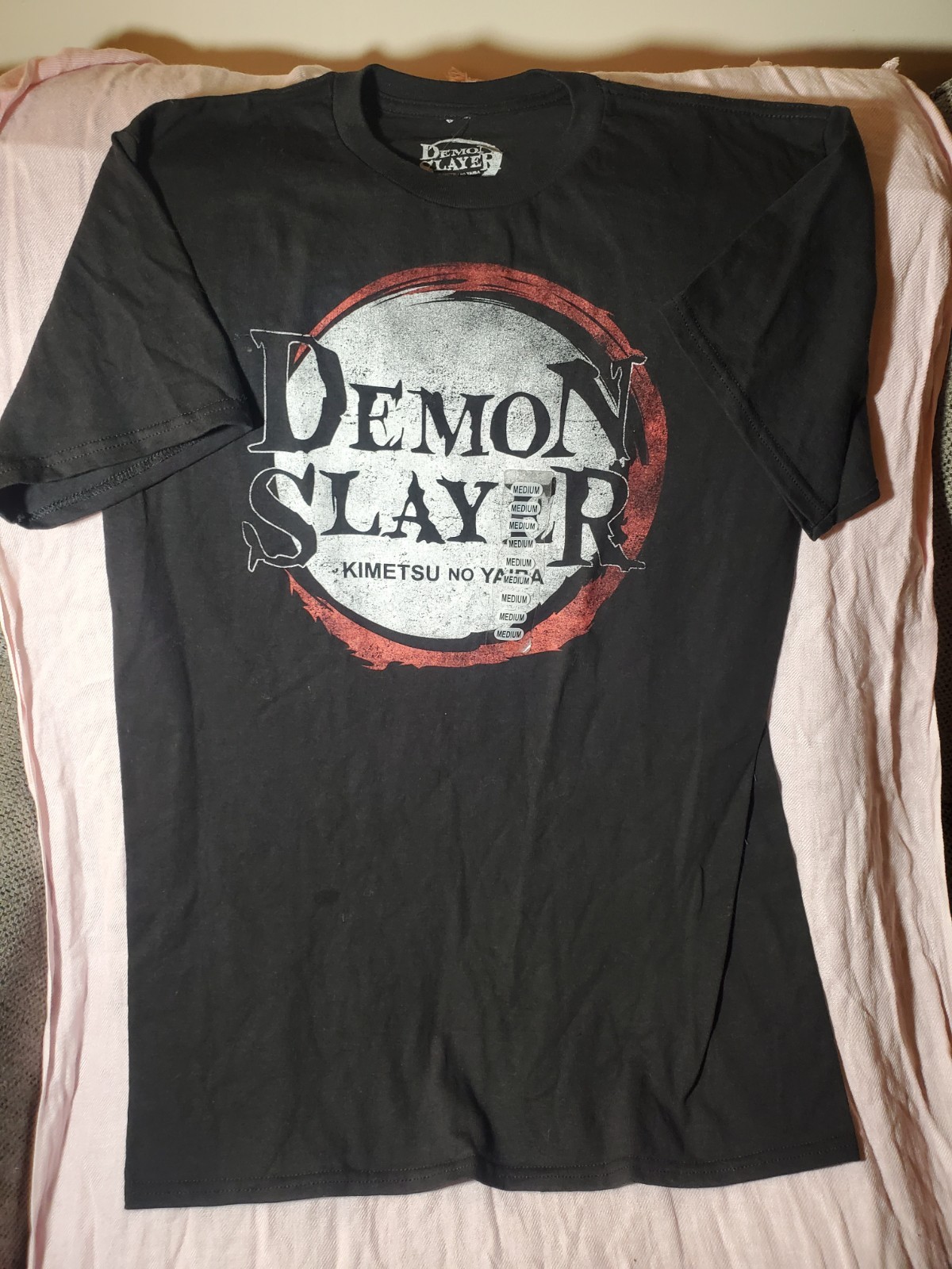 Demon Slayer Kimetsu no Yaiba Mens Medium Black Anime Cotton Short Sleeve TShirt