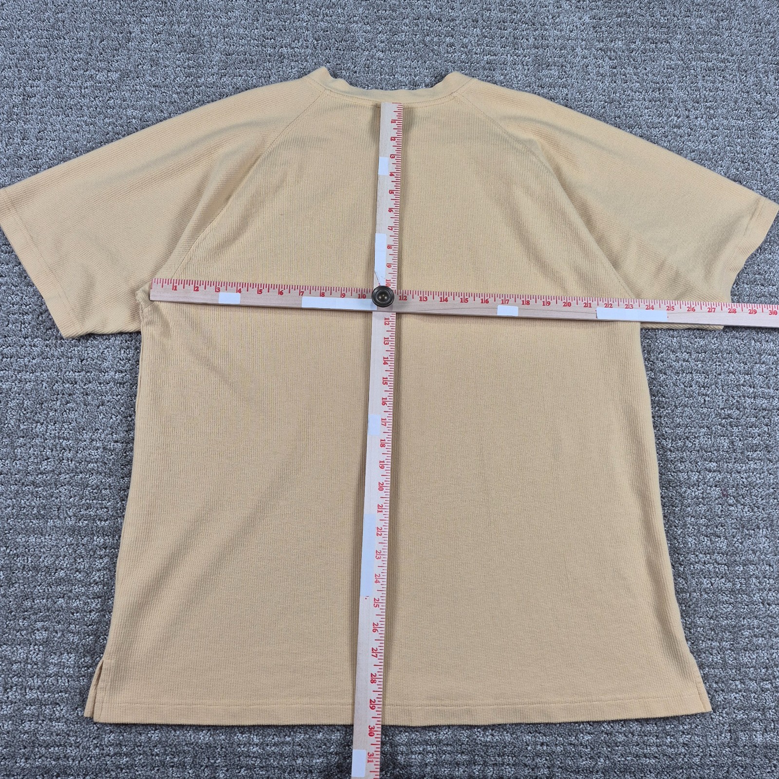 Vintage 90s LL Bean Henley Shirt Mens XL Tan Textured Cotton Knit Heritage gallery