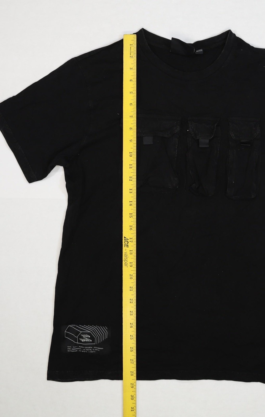 Time Space Shirt Mens Large Black Utility Tactical Chest Pockets Streetwear gallery