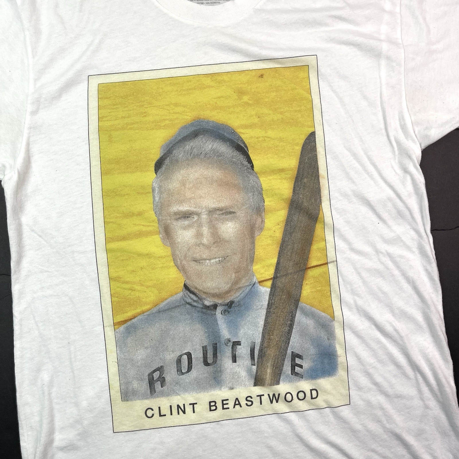 Routine Baseball Clint Eastwood Beastwood Trading Card Graphic White T-Shirt M gallery