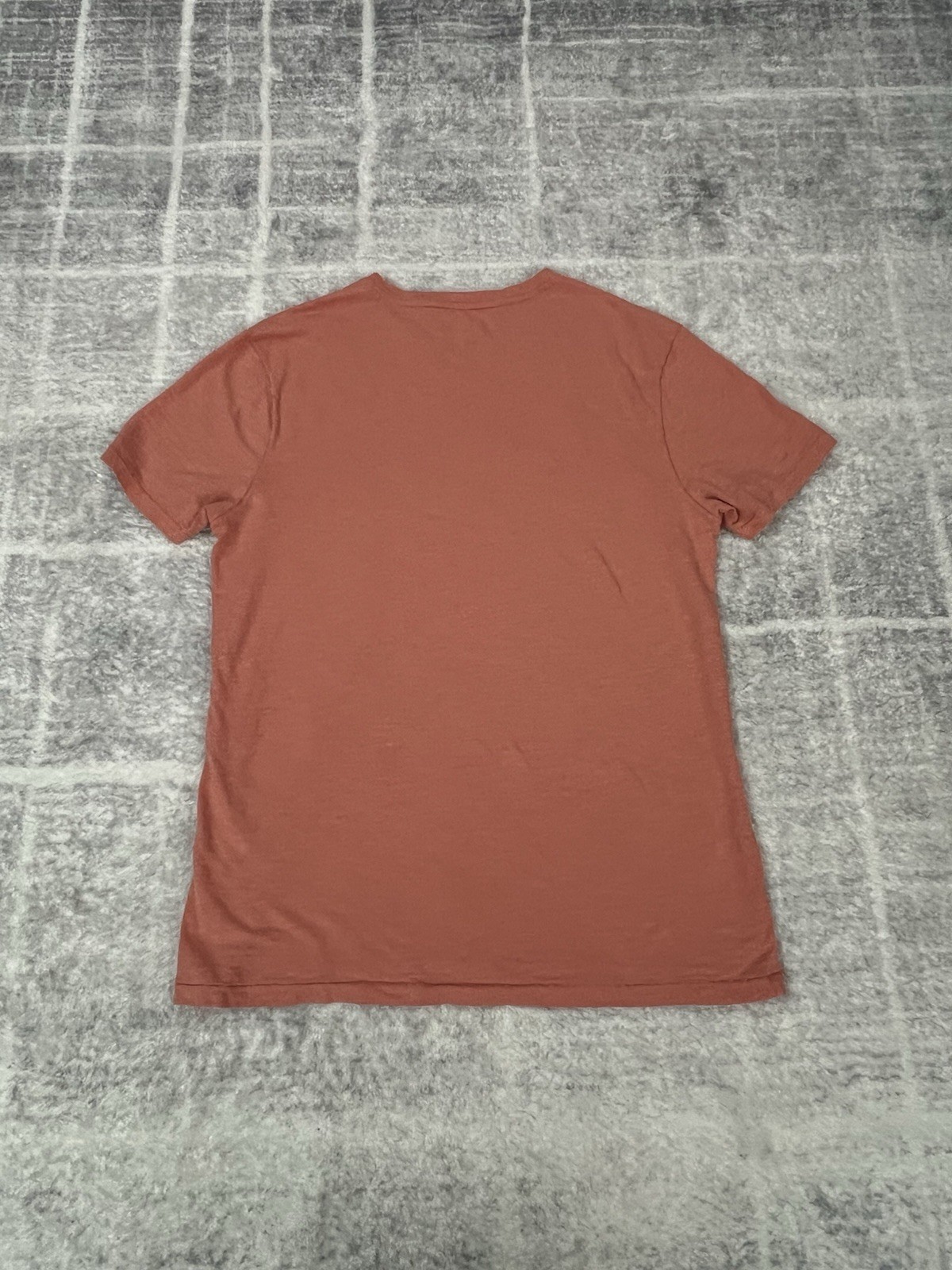 Marc Anthony Coral Orange Heathered V-Neck Soft 100% Cotton Men Size M T-Shirt gallery