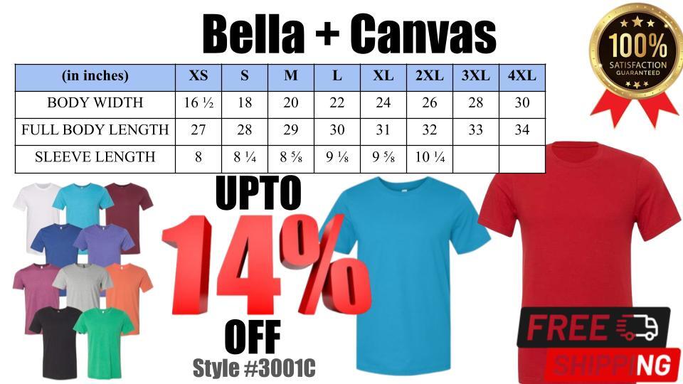 Bella + Canvas Unisex T Shirt Short-Sleeve 100% Cotton Jersey Tee 3001C T-Shirt gallery