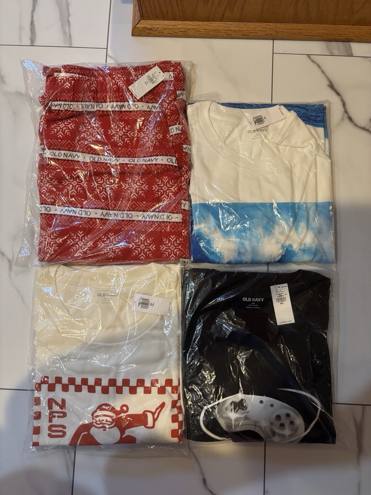 Lot of 4 New In Packages Old Navy T-Shirts & Pajama Pants Sizes XXL & XXLT gallery
