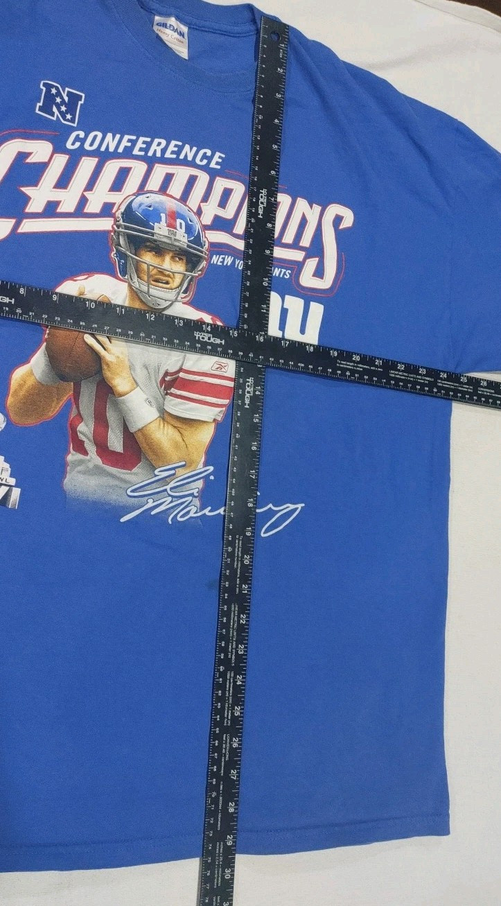 NY Giants Eli Manning. NFL Super Bowl XLVI Adult XL T-Shirt 100% Cotton Stain* gallery