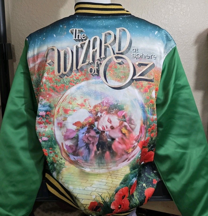 Wizard of Oz Sphere Las Vegas Dorothy Awakens Satin Bomber Jacket Size Large gallery