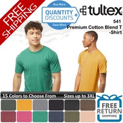🔥 Tultex Men Premium combed ring-spun Cotton Blend T-shirt Up To 3XL 541