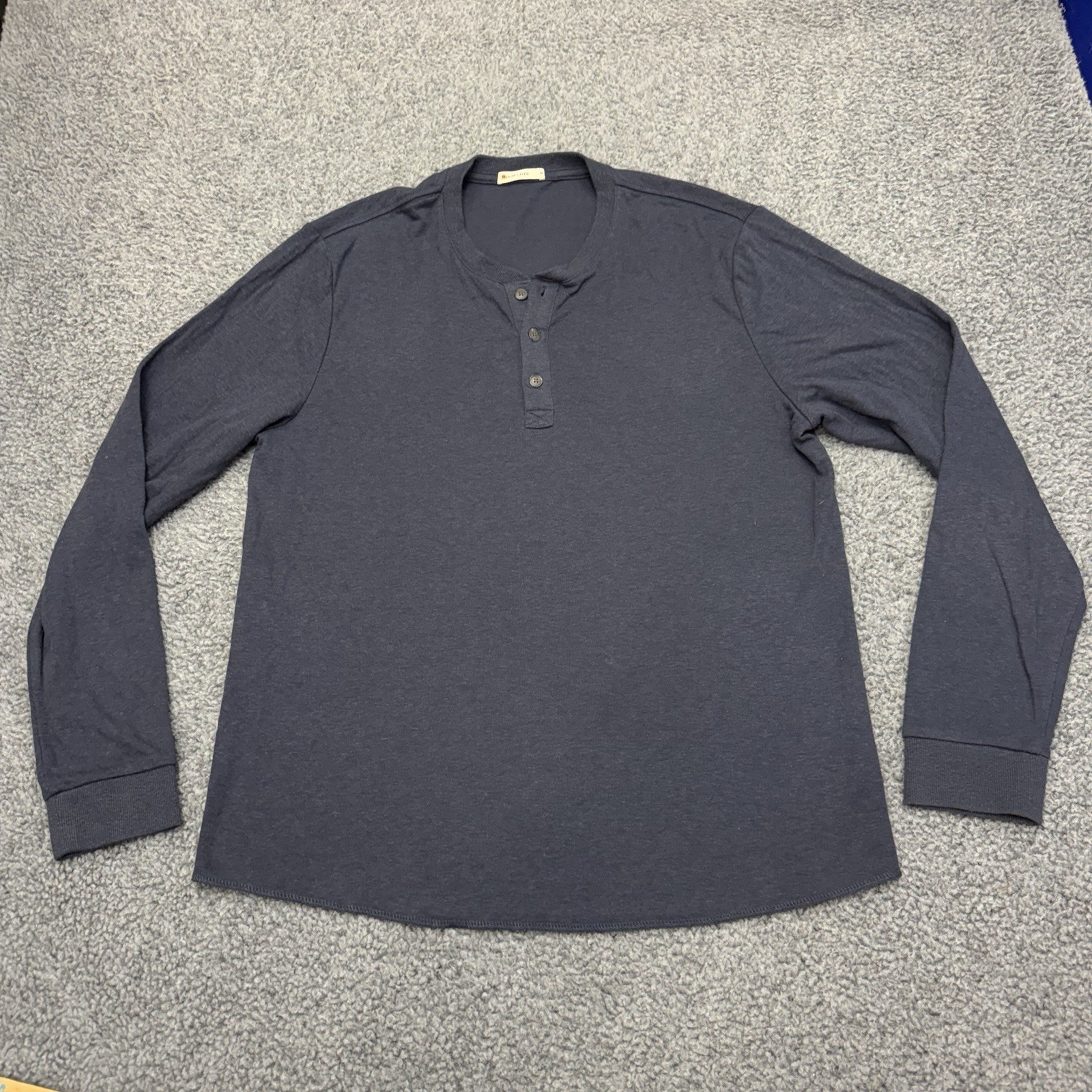 Marine Layer Henley Shirt Men’s Medium Blue Long Sleeve gallery