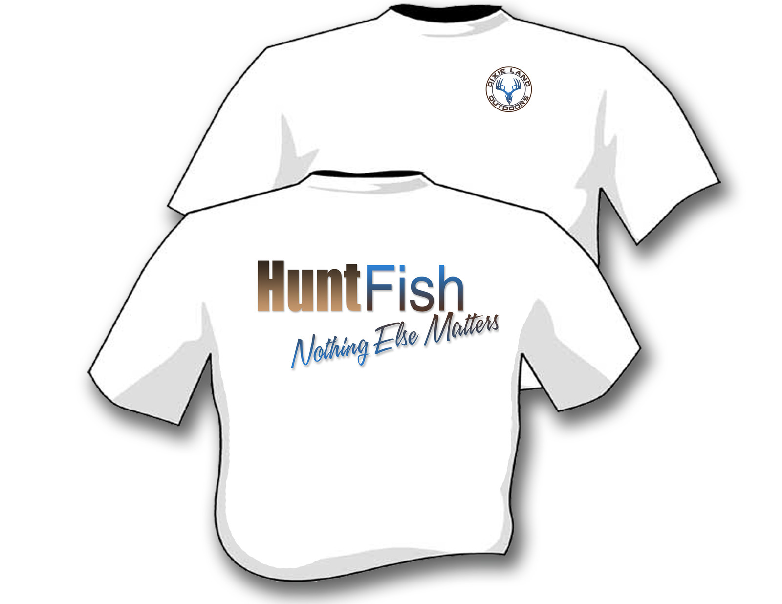 Hunt Fish T shirt,Deer ,hog,turkey,bass,redfish,snook,tarpon,bow,reel,Dixie Land gallery