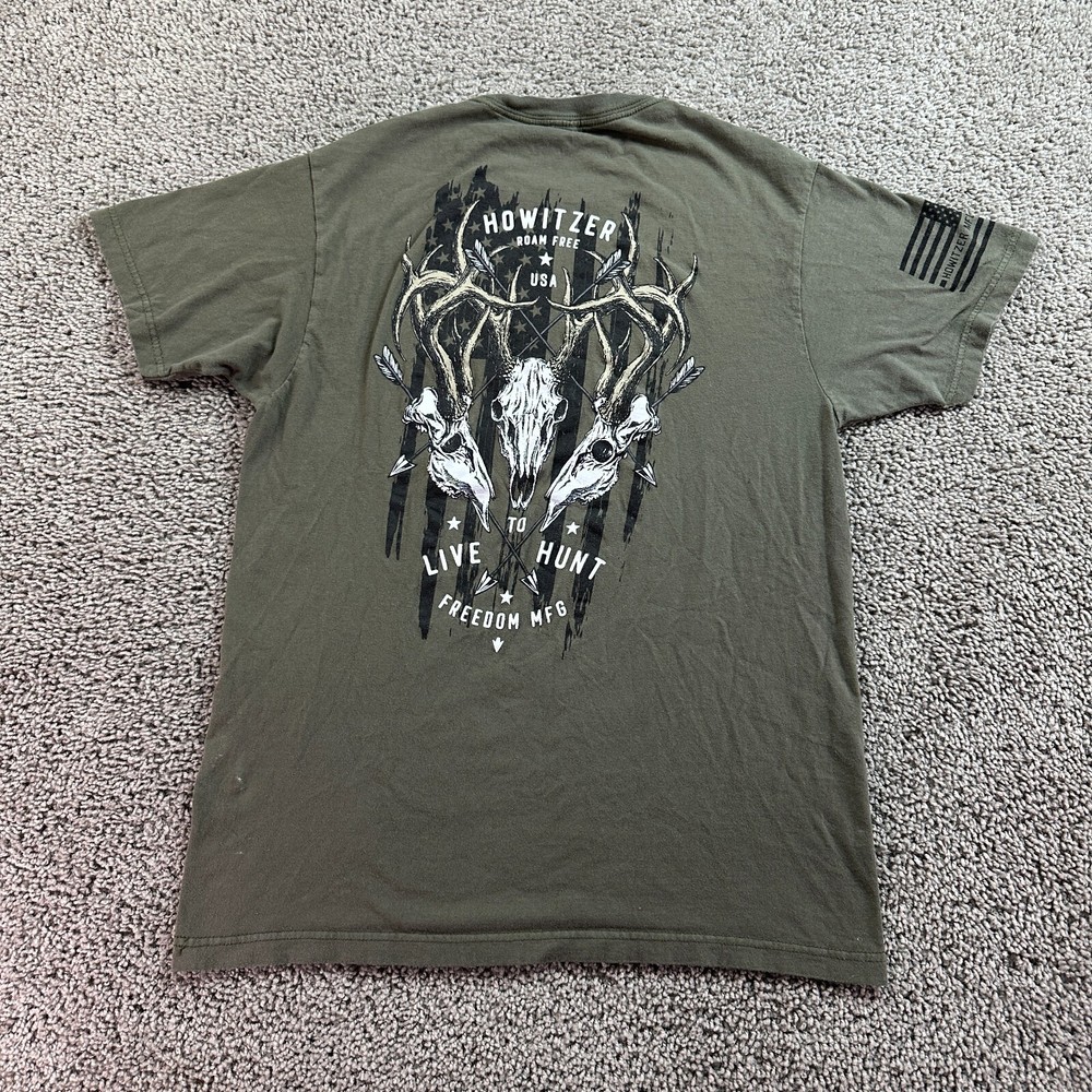 Howitzer Patriot MFG Shirt Mens Medium Green Live To Hunt Archery READ