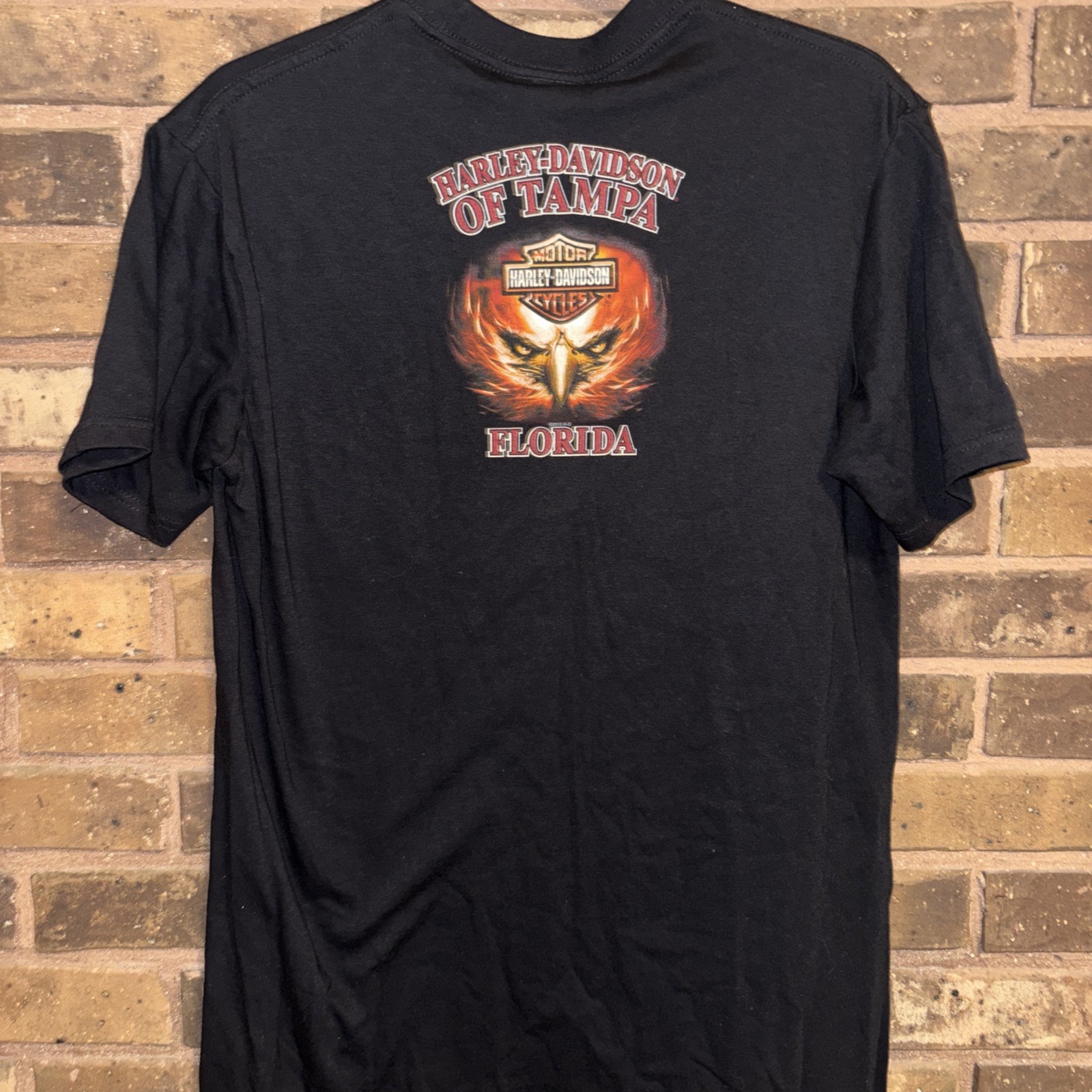 NWT Harley-Davidson MENS sz MEDIUM T-Shirt Black TAMPA 38” Imperfections READ gallery