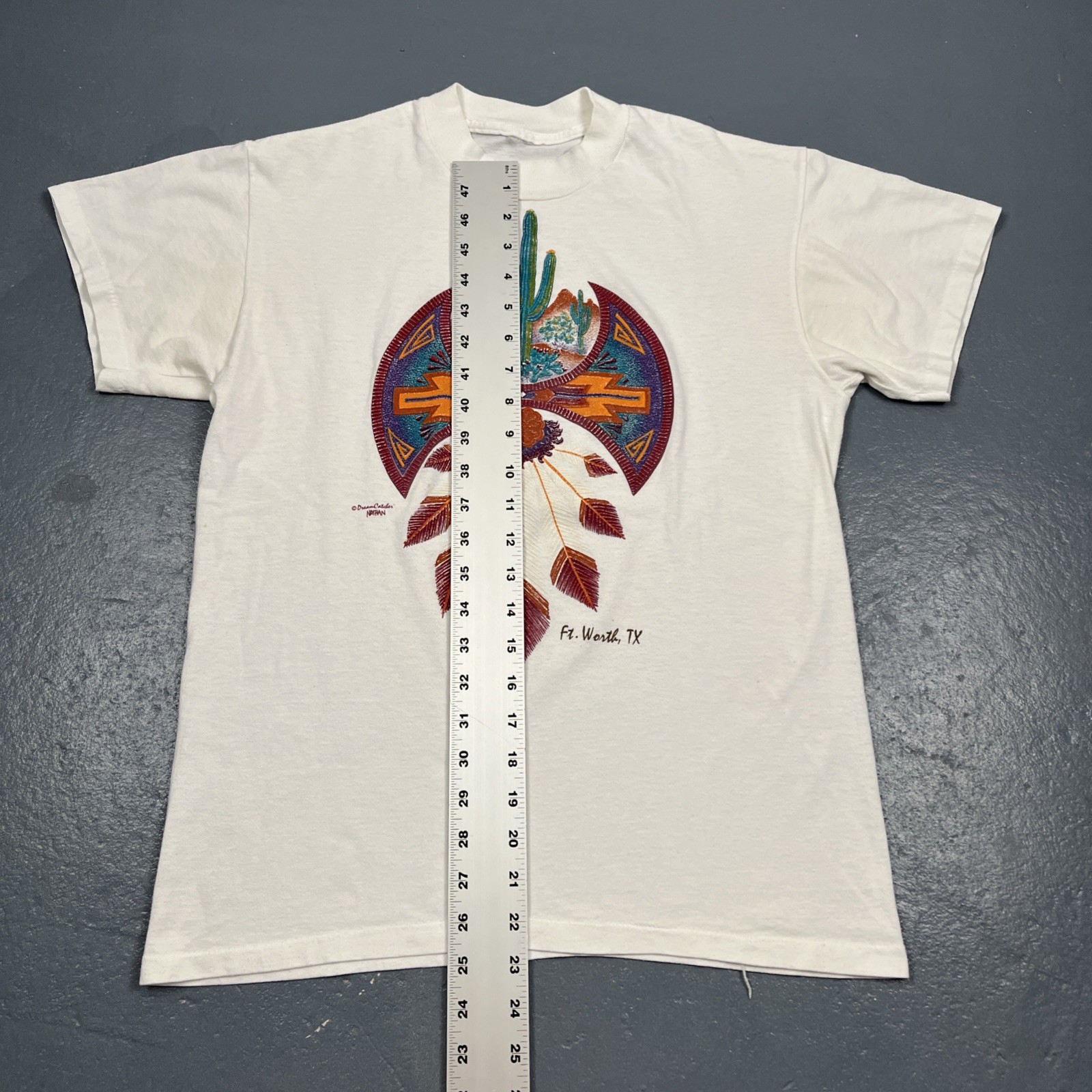 Vintage 90s Fort Worth Texas Single Stitch Tshirt White Medium Desert VTG USA gallery