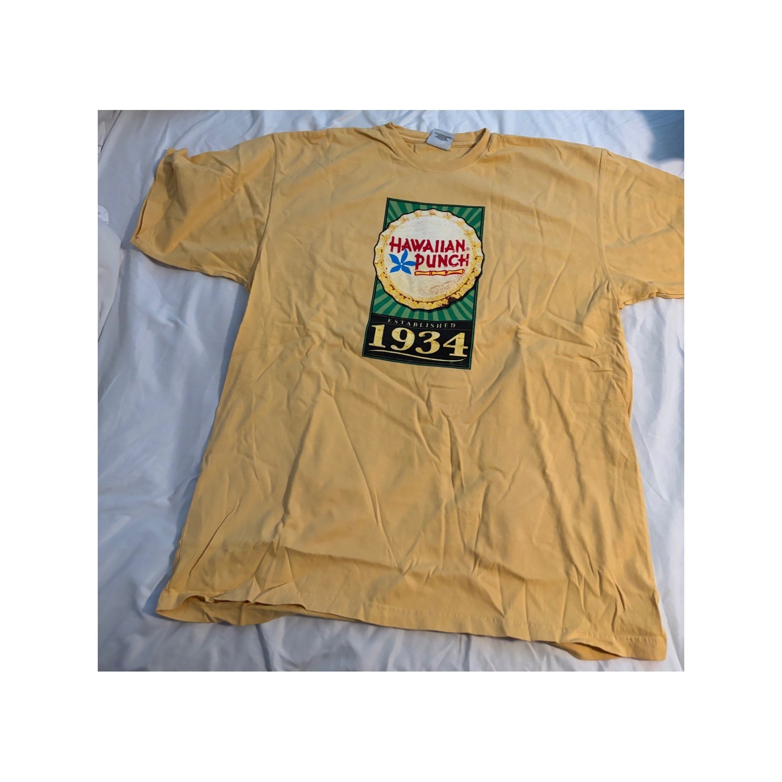 Authentic Pigment Hawaiian Punch Graphic T-Shirt Retro Yellow XL NWOT gallery