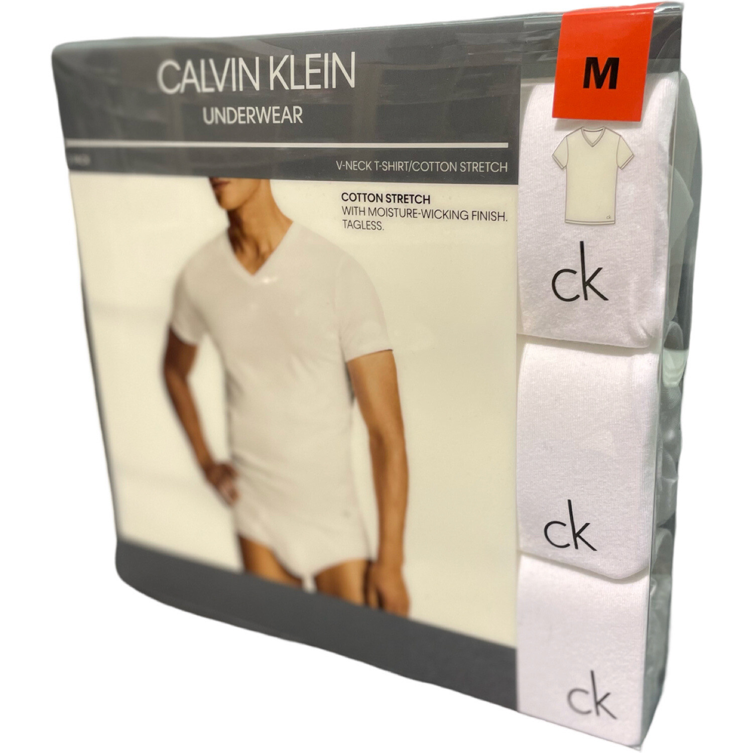 NEW Calvin Klein 3 Pack V Neck Slim Regular Fit T-Shirts Black White S,M,L,XL gallery