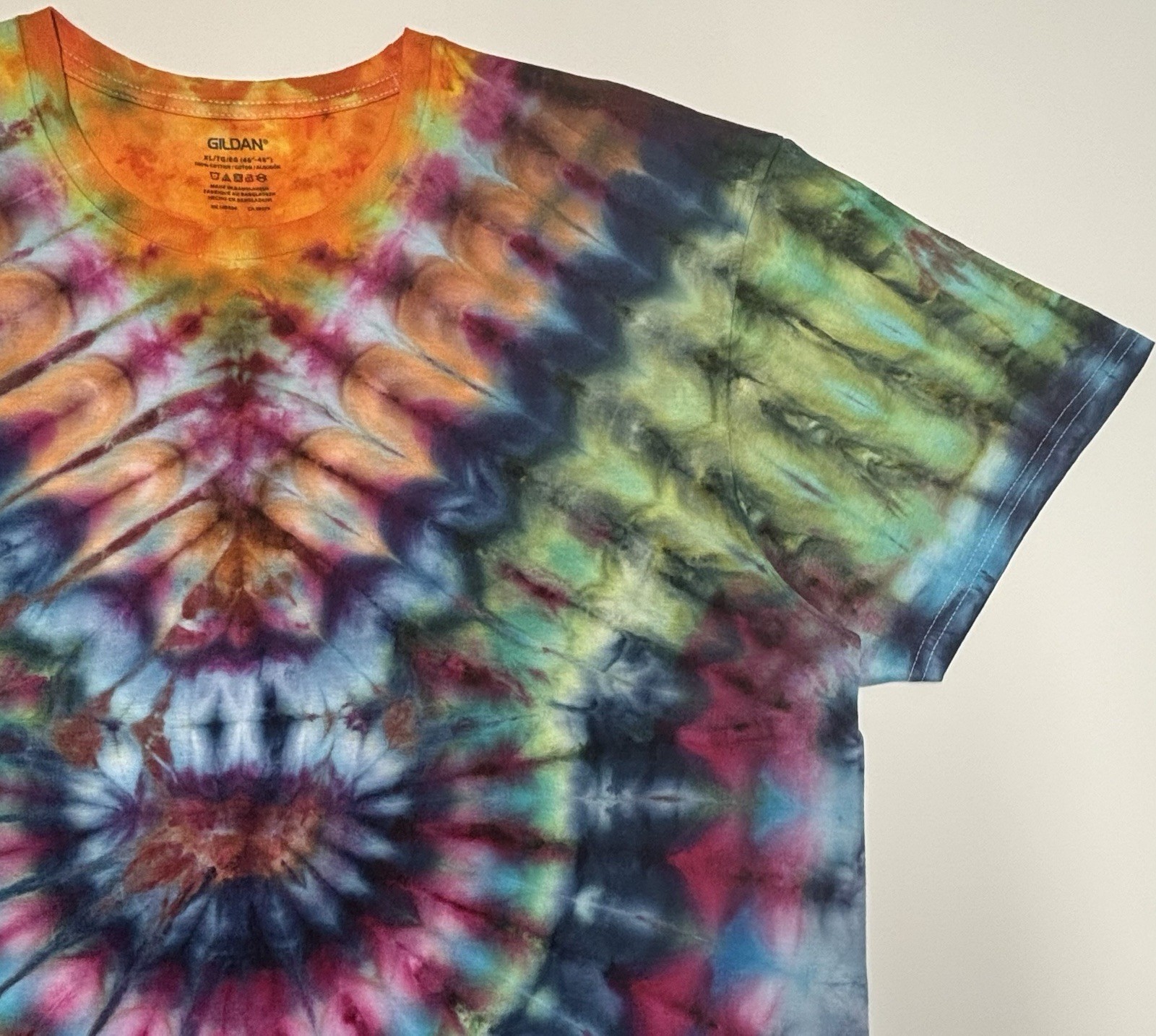 Handmade Ice Tie Dye Adult T-Shirt Unisex Size XL Multicolored Gildan Tee NEW gallery