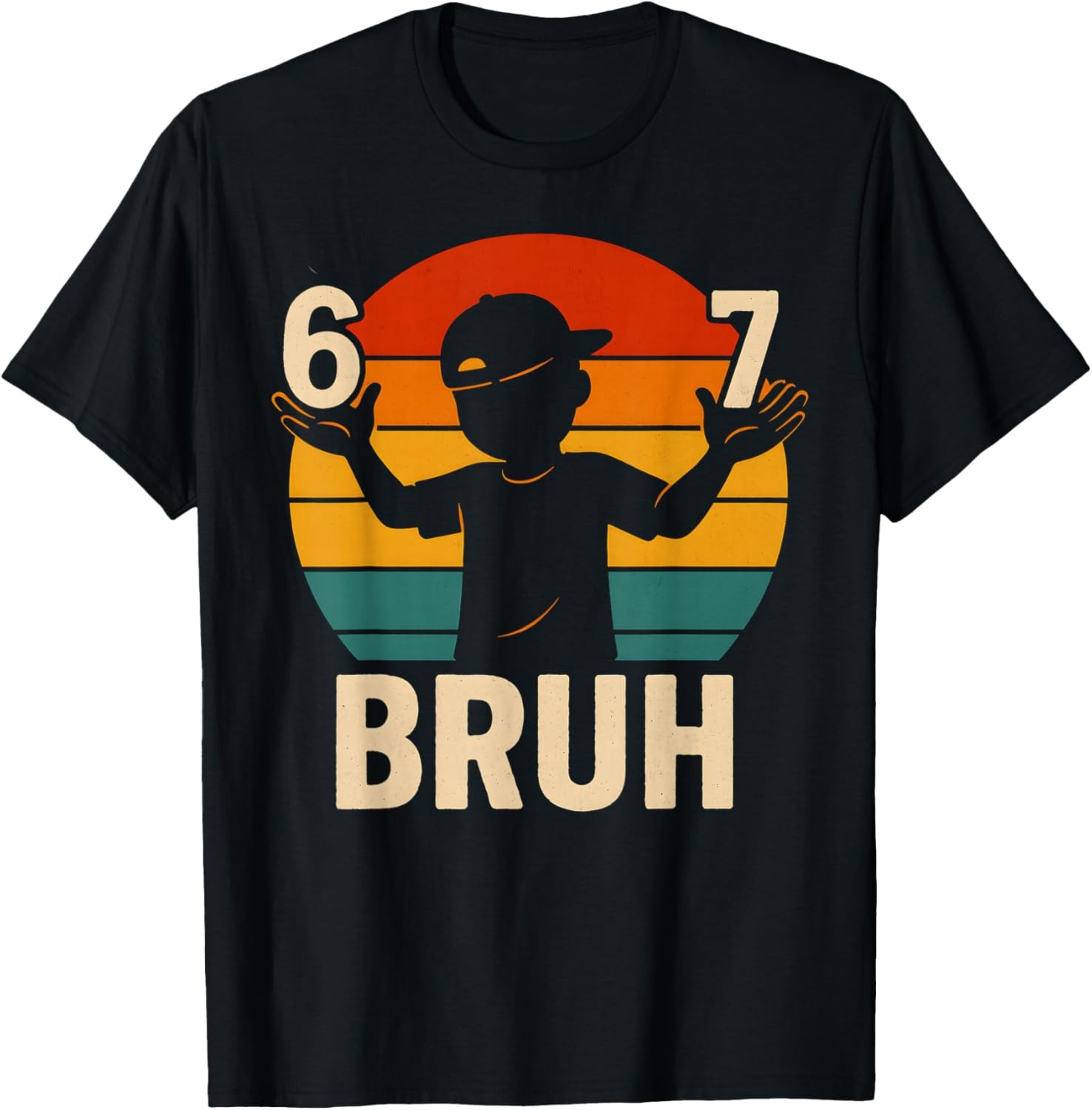 67 Bruh Retro Boy 6 7 Meme Kids Kindergarten Teen Funny 6-7 T-Shirt gallery